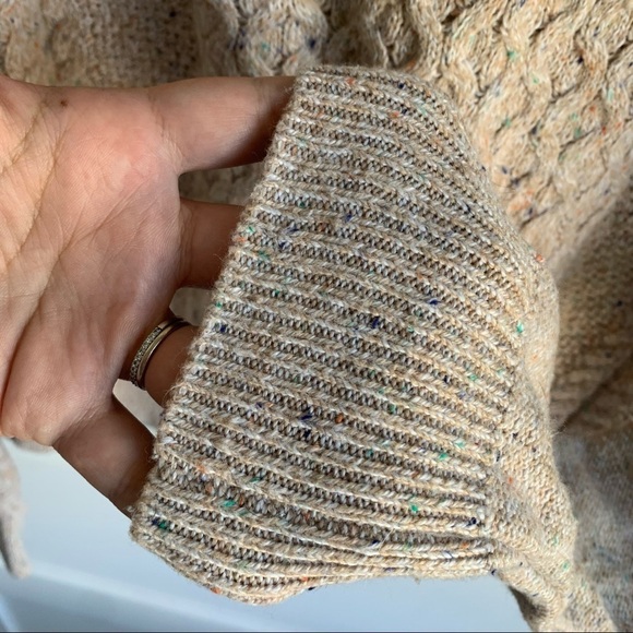 MOSSIMO | EUC Target Brand Tan / Cream & Confetti Crew Neck Cable Knit Sweater L - Picture 6 of 6